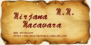 Mirjana Macavara vizit kartica